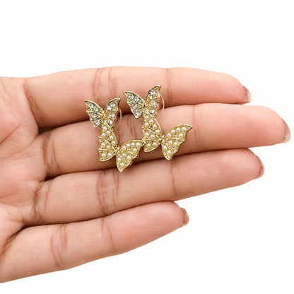 Butterfly Earrings For Women & Girls | Dual Butterfly lightweight earring for Women & Girls - Petals & Ore