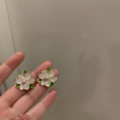 Floral Pearl Stud Earrings for Women Elegant Daily Wear Small Earrings - Petals & Ore