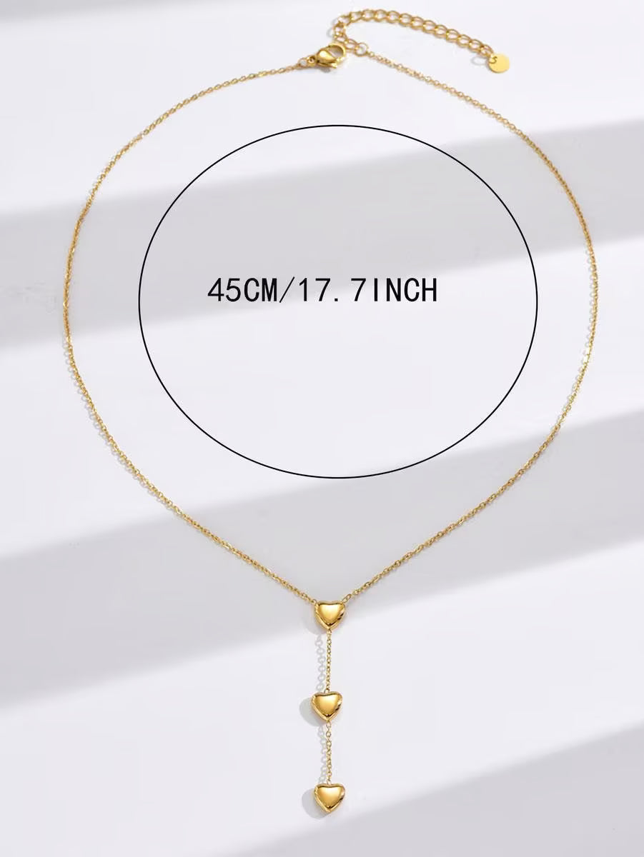 Minimal Gold Heart Pendant Necklace – Dainty Layered Chain for Women, Everyday Wear, Anti Tarnish Finish - Petals & Ore