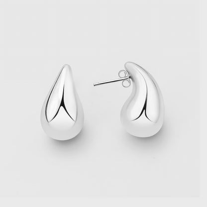 Silver Dome Studs — Chunky Bold Fashion Earrings - Petals & Ore