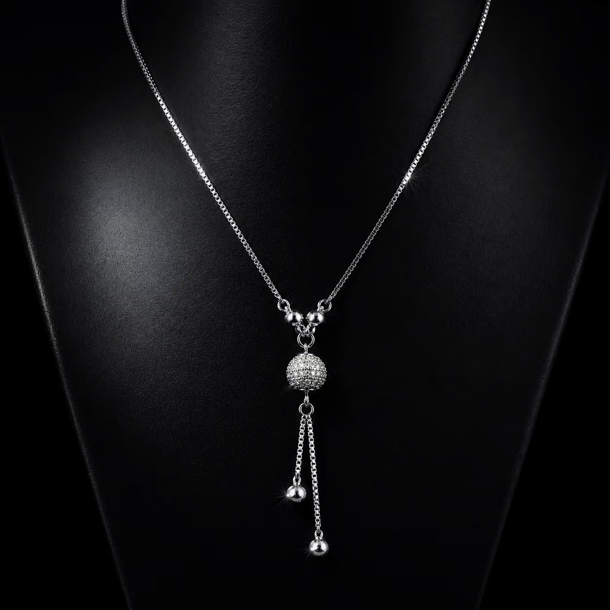 Silver Pendant Necklace for Women | Long Chain Necklace | Minimal Elegant Neckpiece | Party Wear Jewelry | Lightweight Adjustable - Petals & Ore